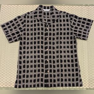 3Sixteen Leisure Shirt in Black Ikat 100% Cotton Men's Size Large